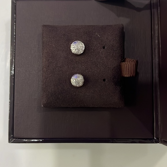 🌟MONICA VINADER Fiji Mini Button Stud Earrings 18k Gold Vermeil & Diamond NEW - Picture 4 of 6